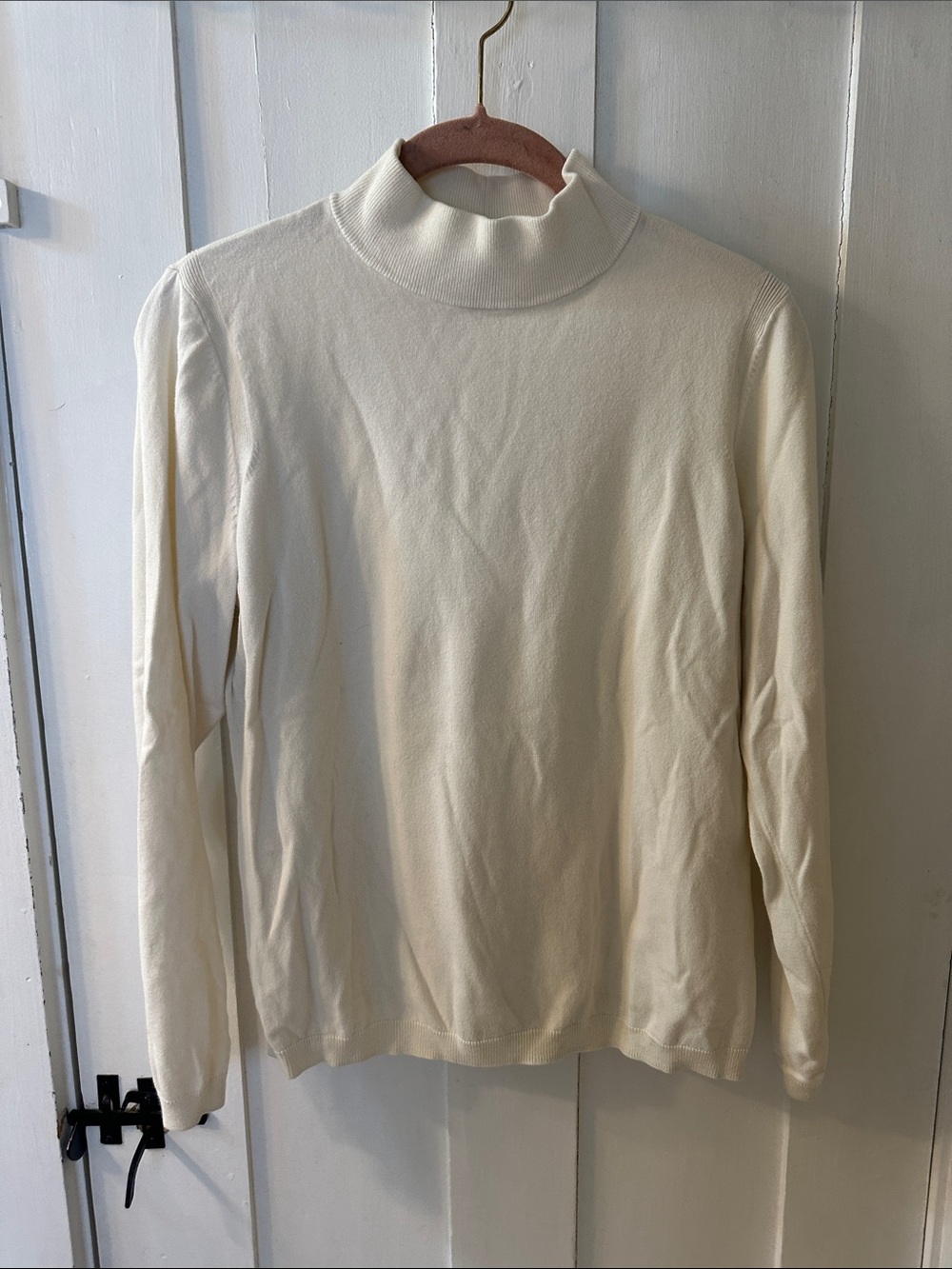 Talbots cream mockneck turtleneck